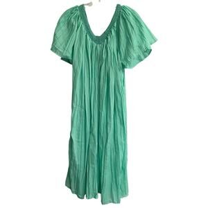 Vintage Mumu House Dress Jessica Bloom One Size OS Green Cottage Core Crochet